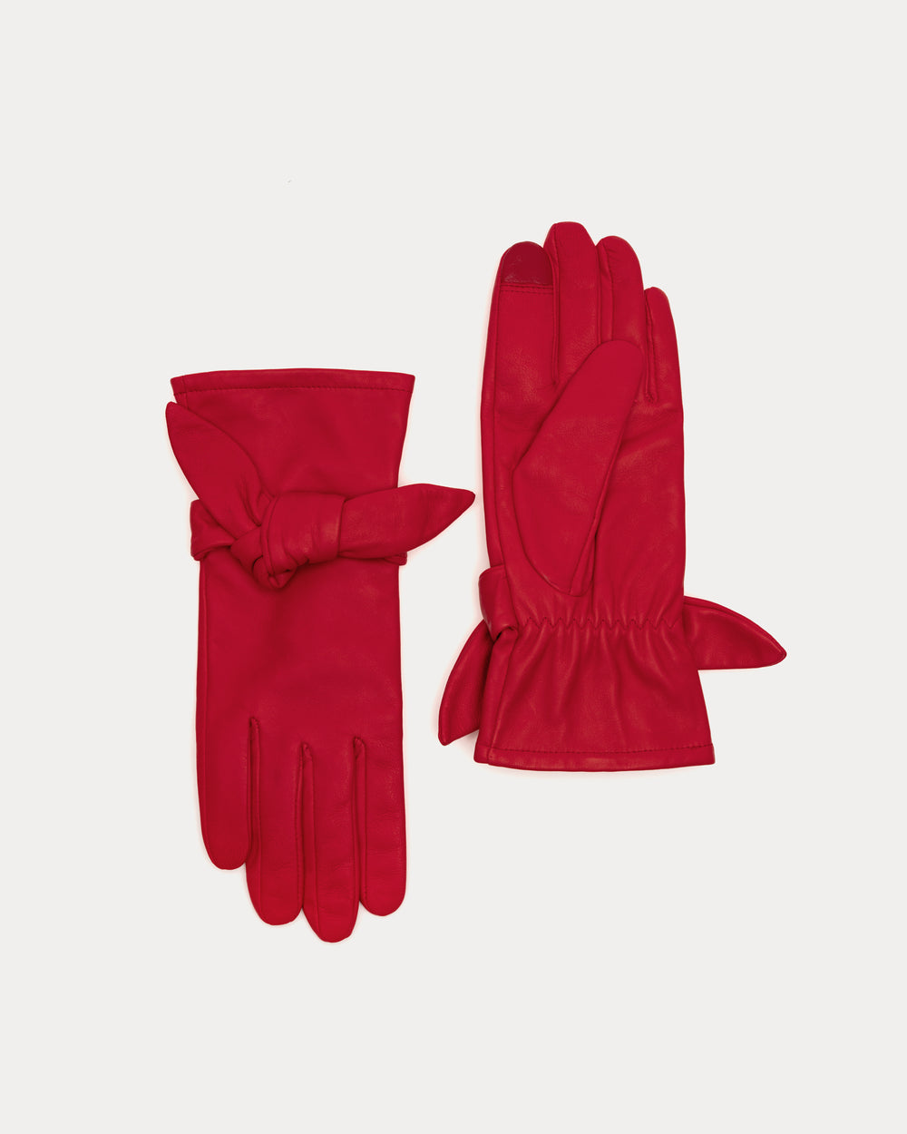 Leather Bow Glove - Red Gloves & Mittens Frances Valentine