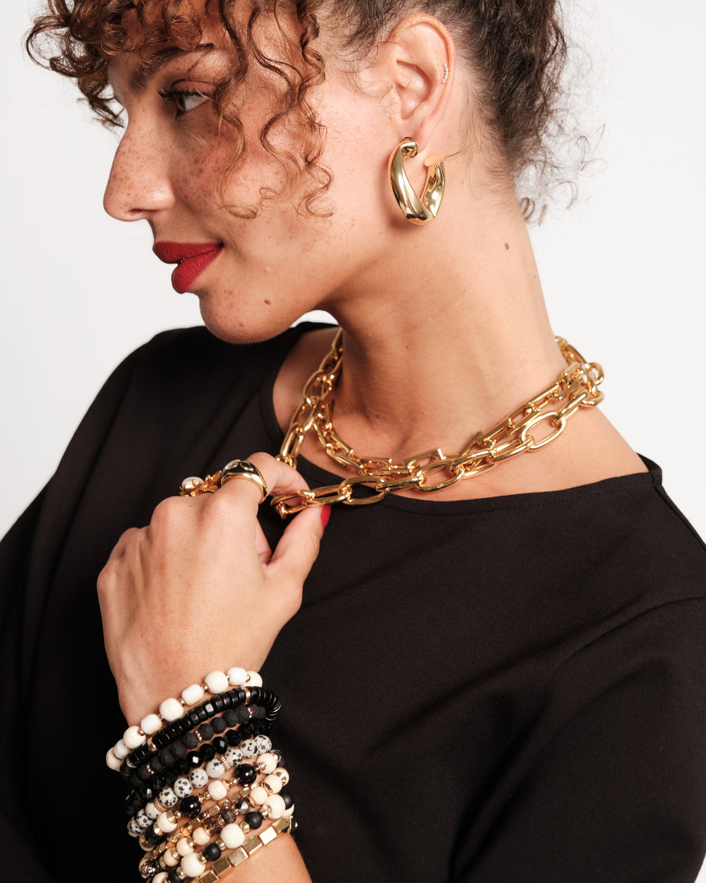 Brielle Hoop Earring - Gold Earrings Marcia Moran