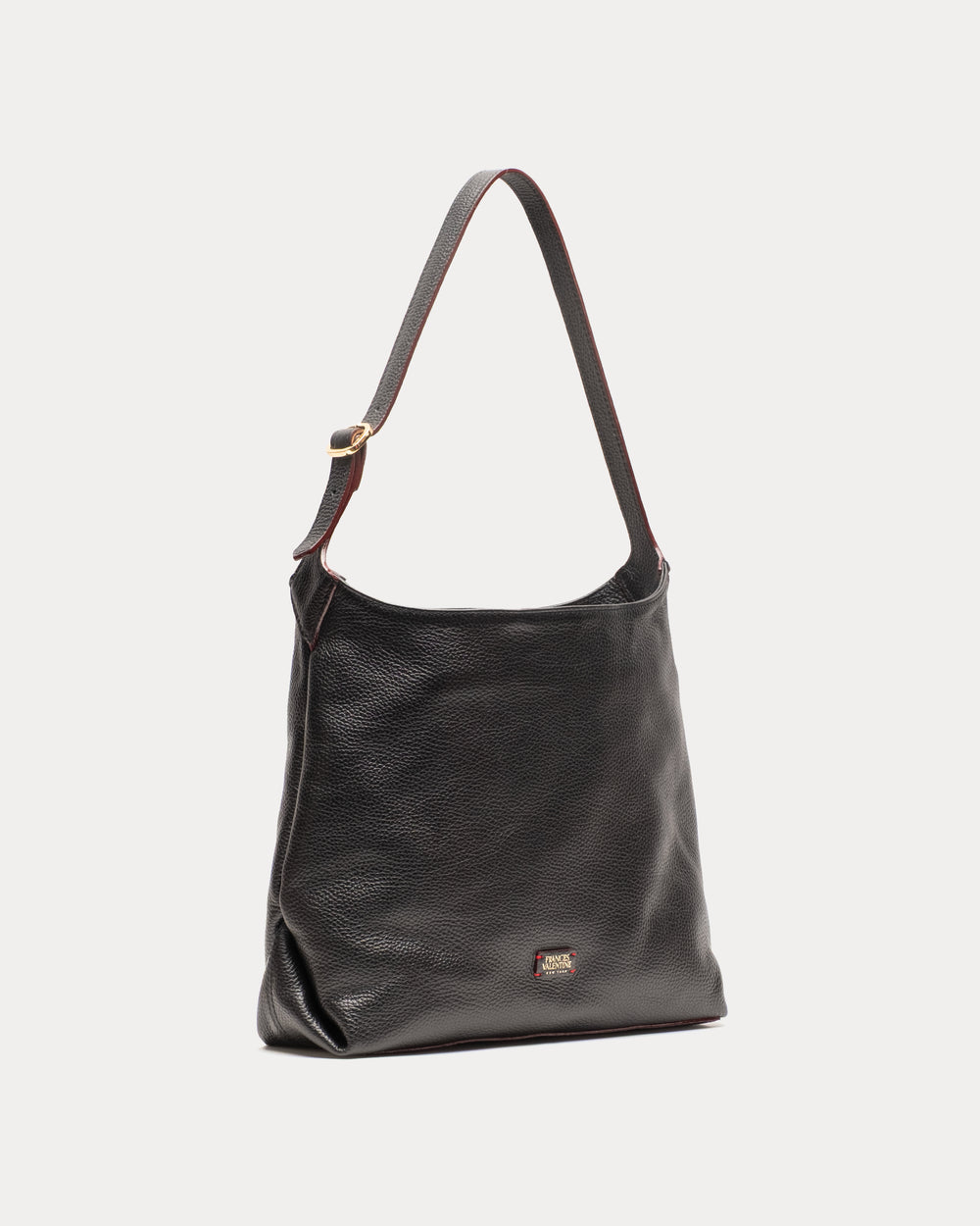 Brynn Hobo - Tumbled Leather Black Shoulder Bag Frances Valentine
