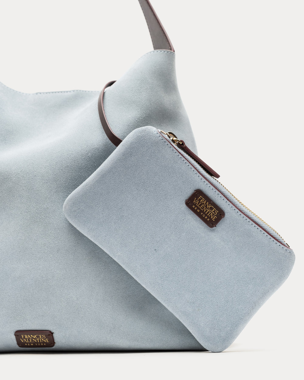 Brynn Suede Hobo - Light Blue - Frances Valentine