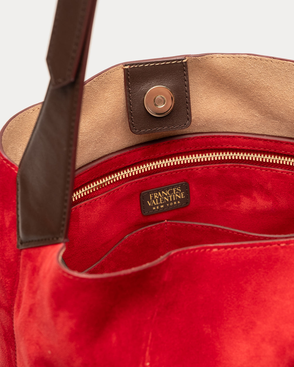 Brynn Suede Hobo - Red - Frances Valentine