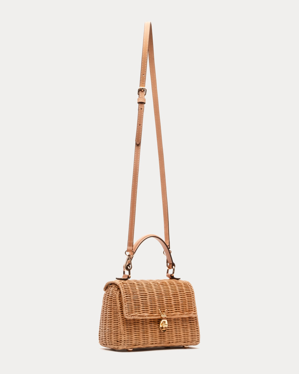 Bunny Basket Wicker w/Leather Wicker w/Leather Toast OS Frances Valentine