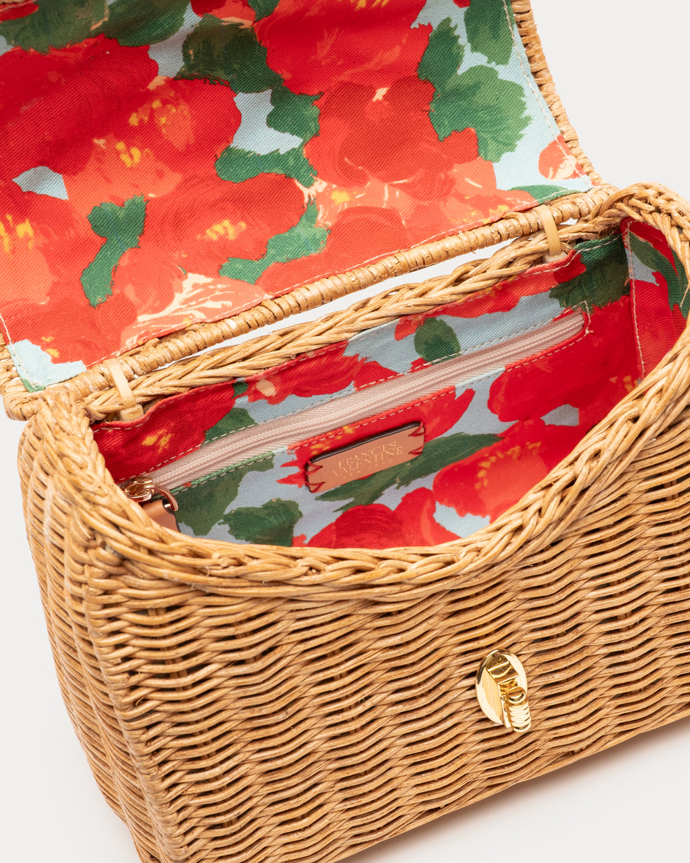 Bunny Basket Wicker w/Leather Wicker w/Leather Toast OS Frances Valentine