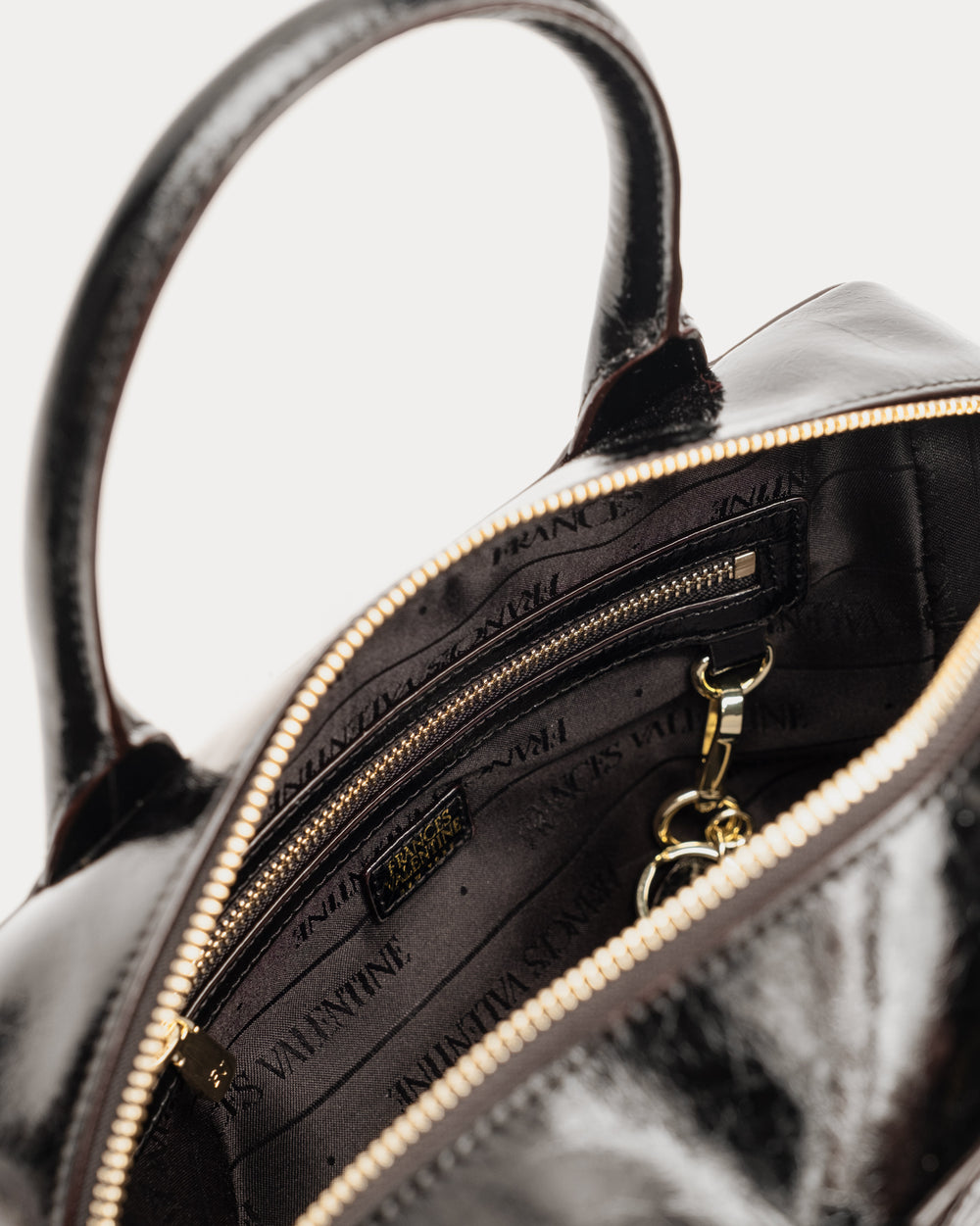 Bunny Satchel - Crinkled Leather Black - Frances Valentine