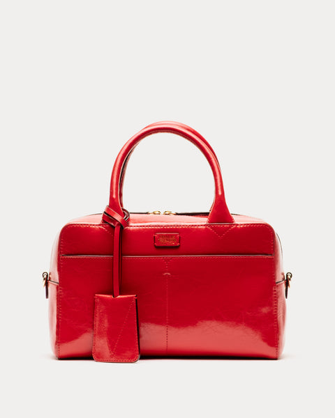 Bunny Satchel - Crinkled Leather Red – Frances Valentine