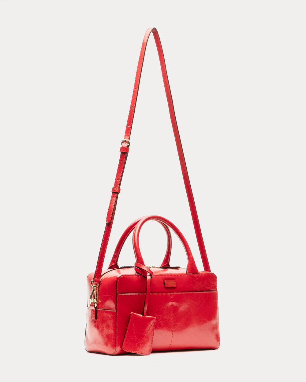 Bunny Satchel - Crinkled Leather Red - Frances Valentine