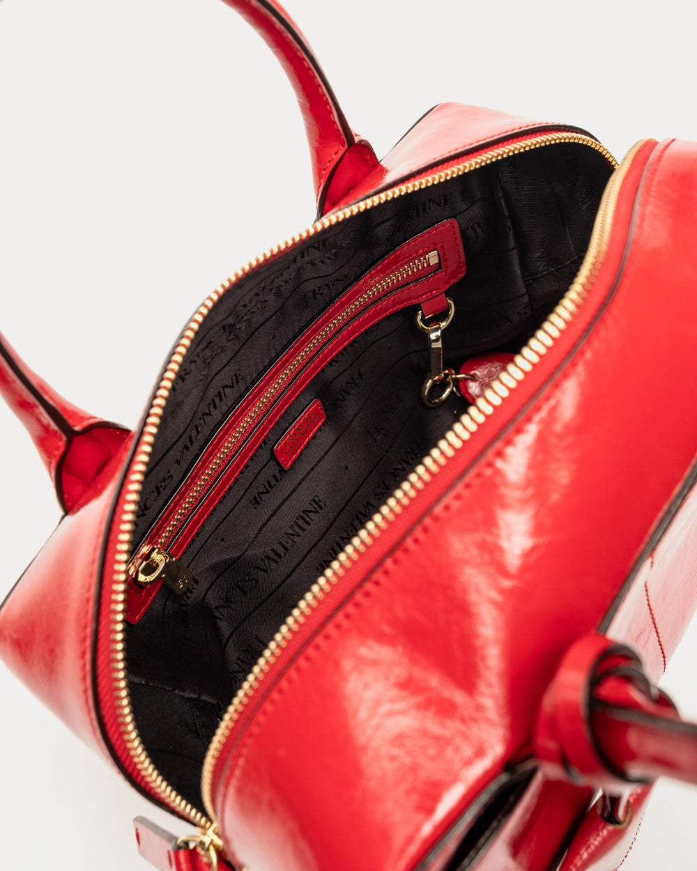 Bunny Satchel - Crinkled Leather Red - Frances Valentine