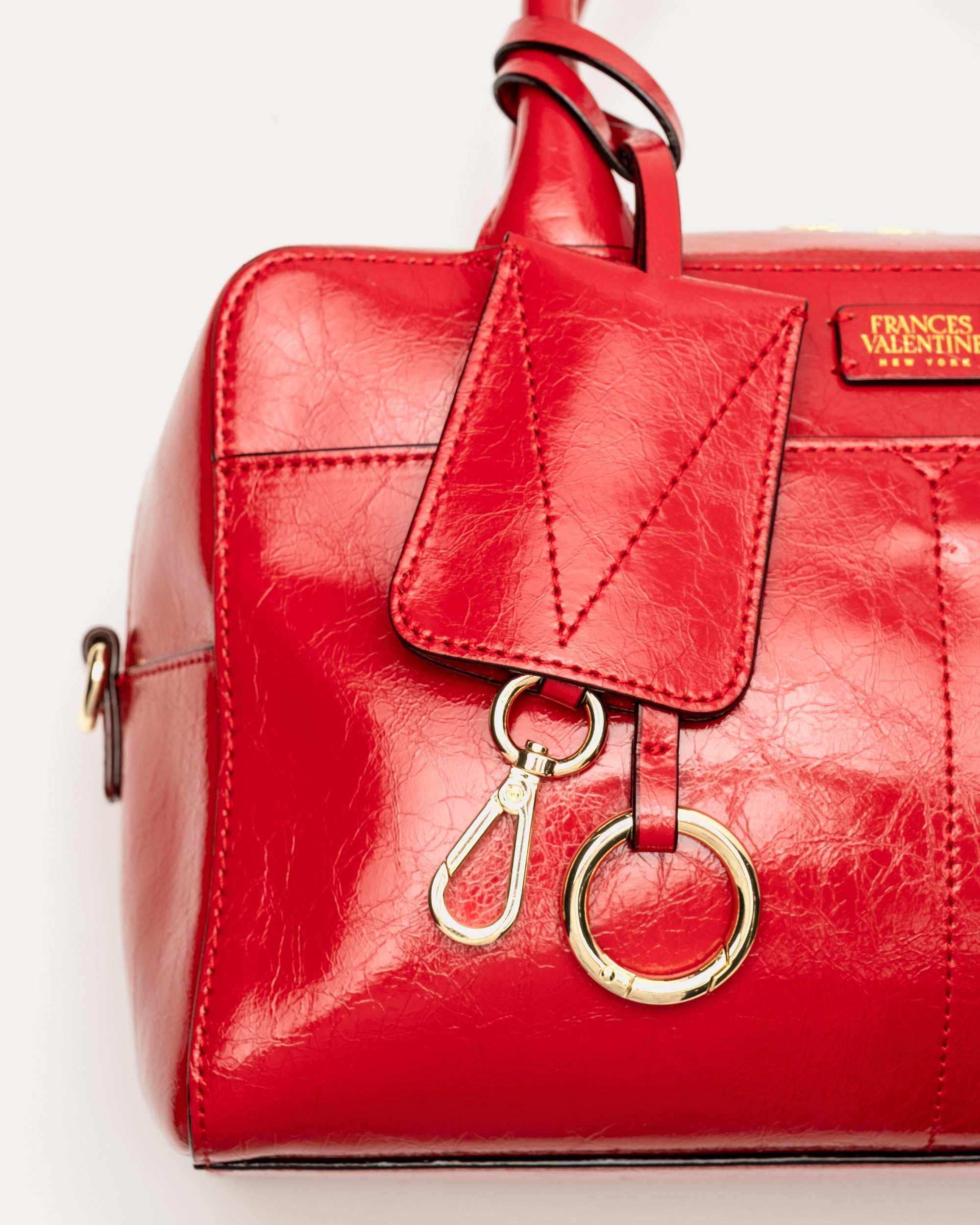 Bunny Satchel - Crinkled Leather Red – Frances Valentine