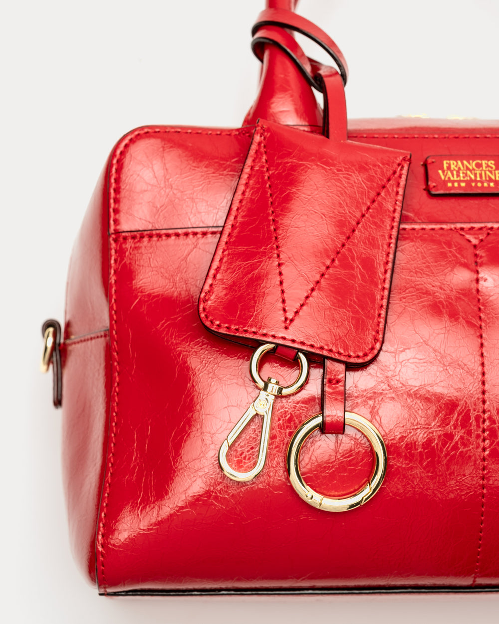 Bunny Satchel - Crinkled Leather Red - Frances Valentine