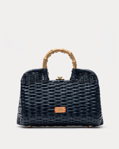 Buzzy Basket Wicker Peony Navy - Frances Valentine