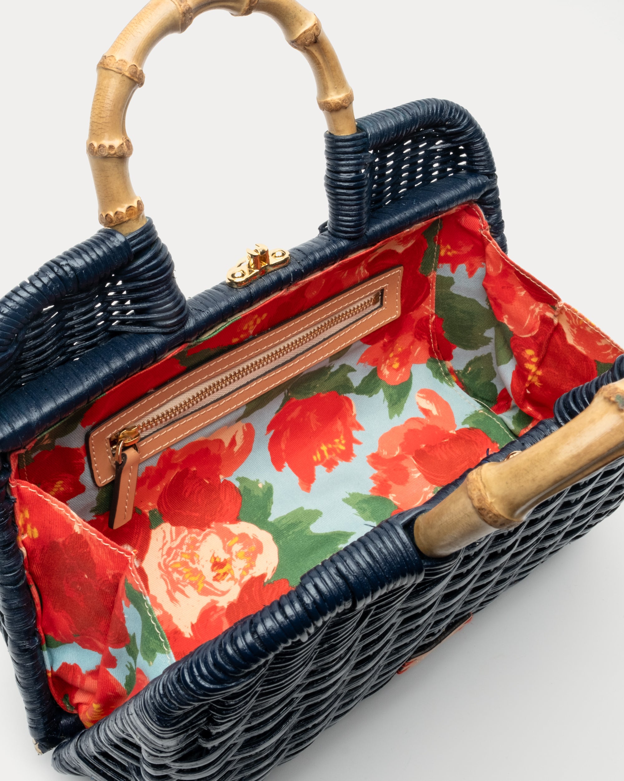 Buzzy Basket Wicker Peony Navy