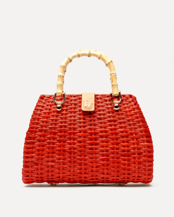 Rooster Wicker Bag - Red - Frances Valentine