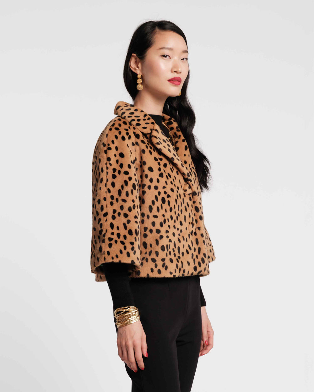 Blaine Jacket - Cheetah Faux Fur Brown - Frances Valentine