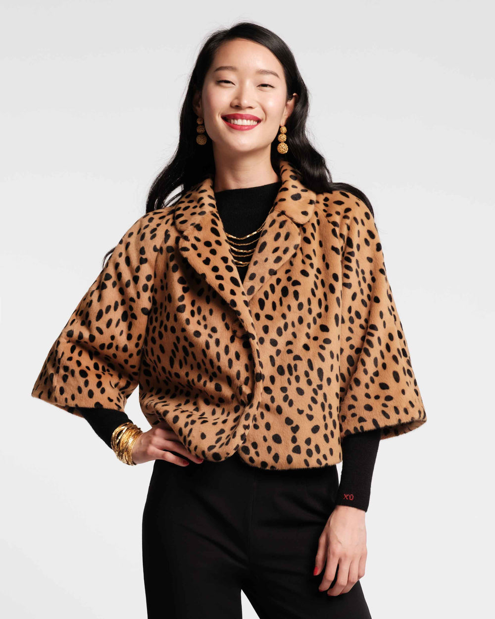 Blaine Jacket - Cheetah Faux Fur Brown - Frances Valentine