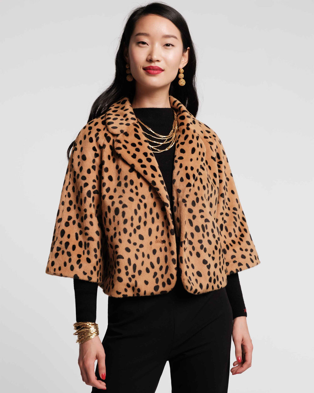 Blaine Jacket - Cheetah Faux Fur Brown - Frances Valentine