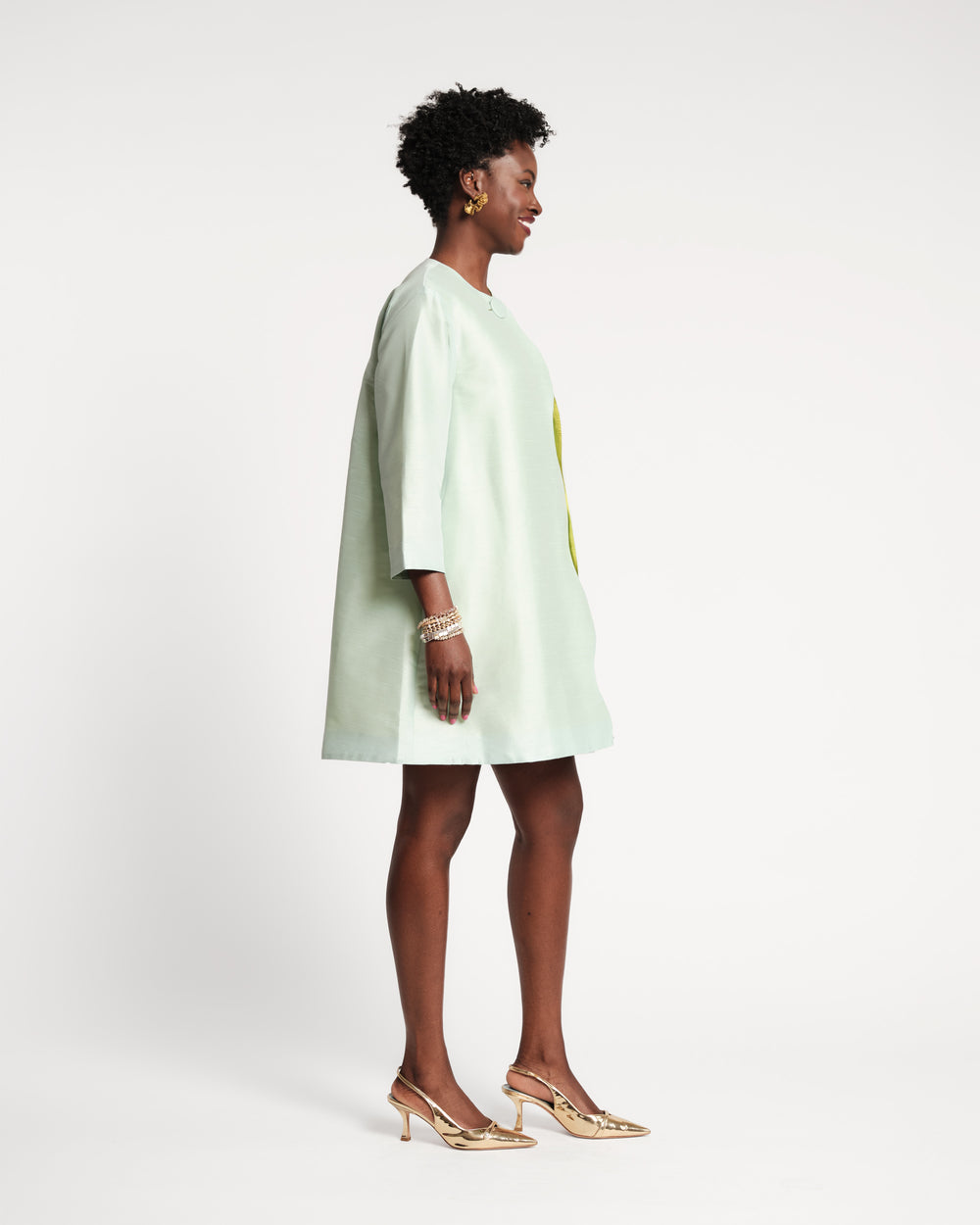 Wave Swing Coat - Mint/Chartreuse Coats & Jackets Frances Valentine