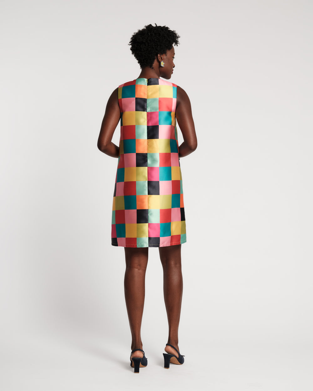 Lilly Shift Dress - Rainbow Check Dresses Frances Valentine