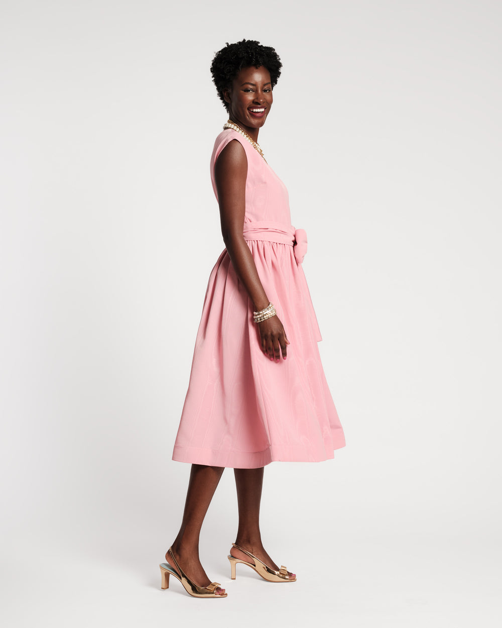 Bow Dress - Pink Moire M Bow Dress - Pink Moire M