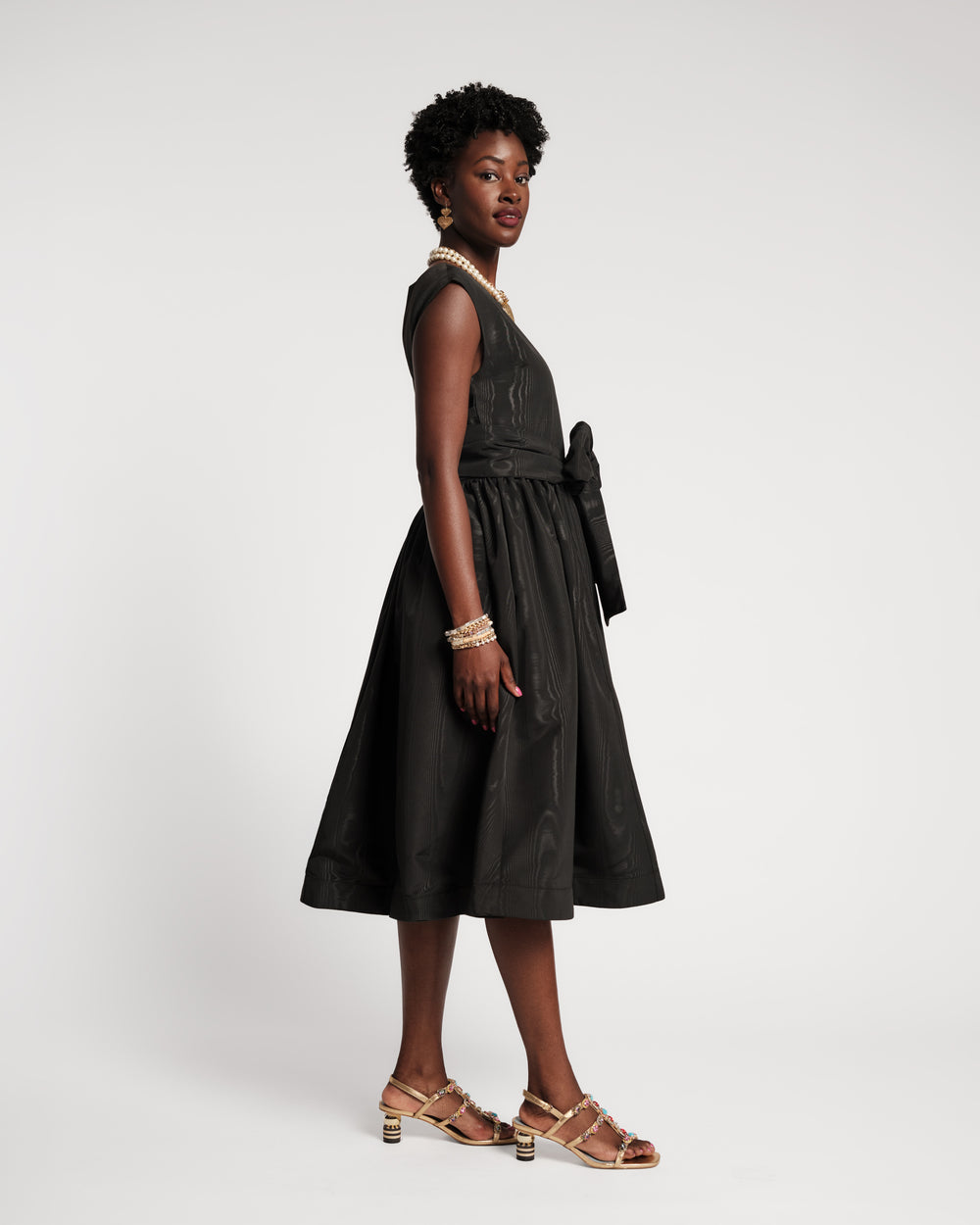 Bow Dress - Black Moire Dresses Frances Valentine