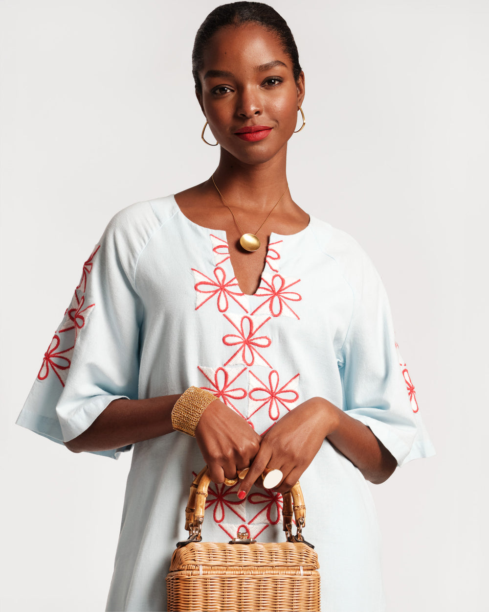 Charming Caftan - Gambit Light Blue - Frances Valentine