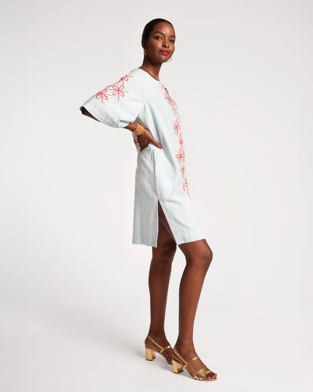 Charming Caftan Mini - Gambit Light Blue - Frances Valentine