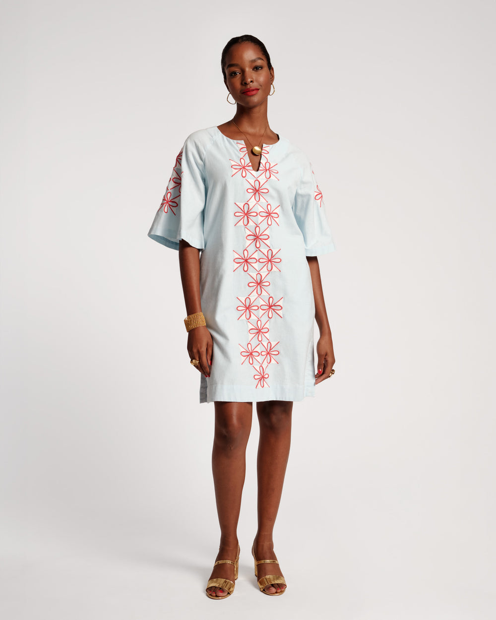 Charming Caftan Mini - Gambit Light Blue - Frances Valentine