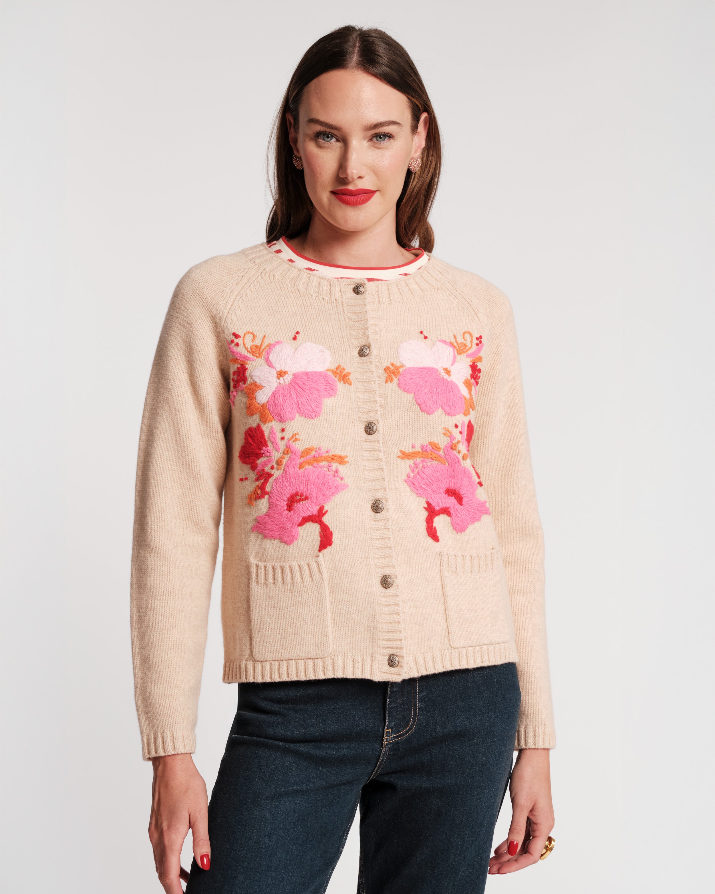 Wool Tulip Bouquet Cardigan - Pink – Frances Valentine