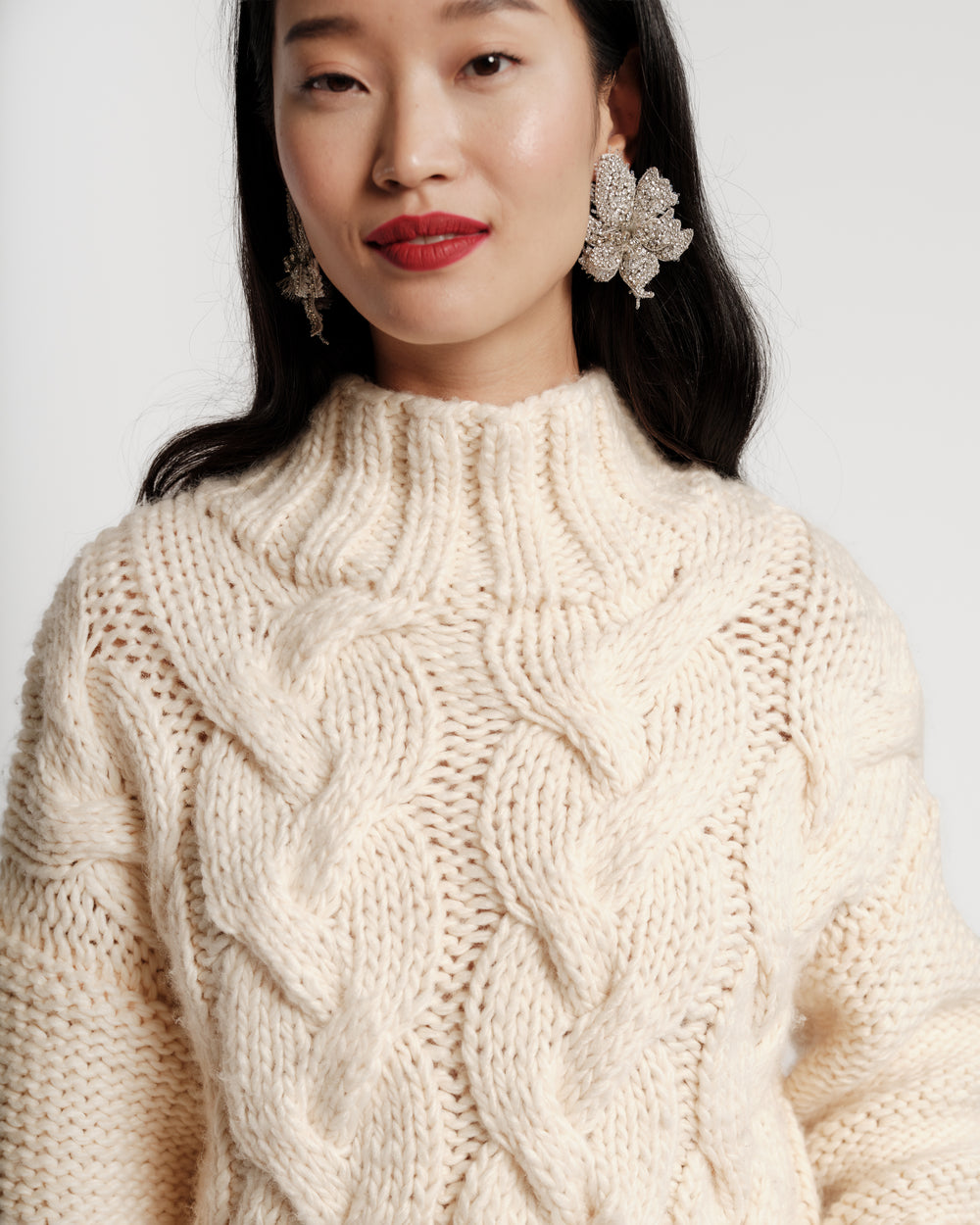 Hand Knit Cable Pullover - Natural Sweater Frances Valentine