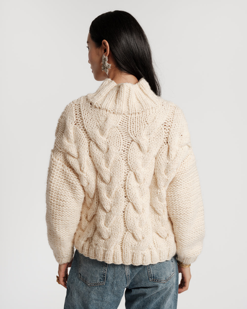 Hand Knit Cable Pullover - Natural Sweater Frances Valentine