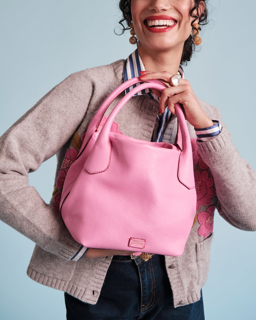 Mini Sweet Pea Tumbled Leather Pink – Frances Valentine