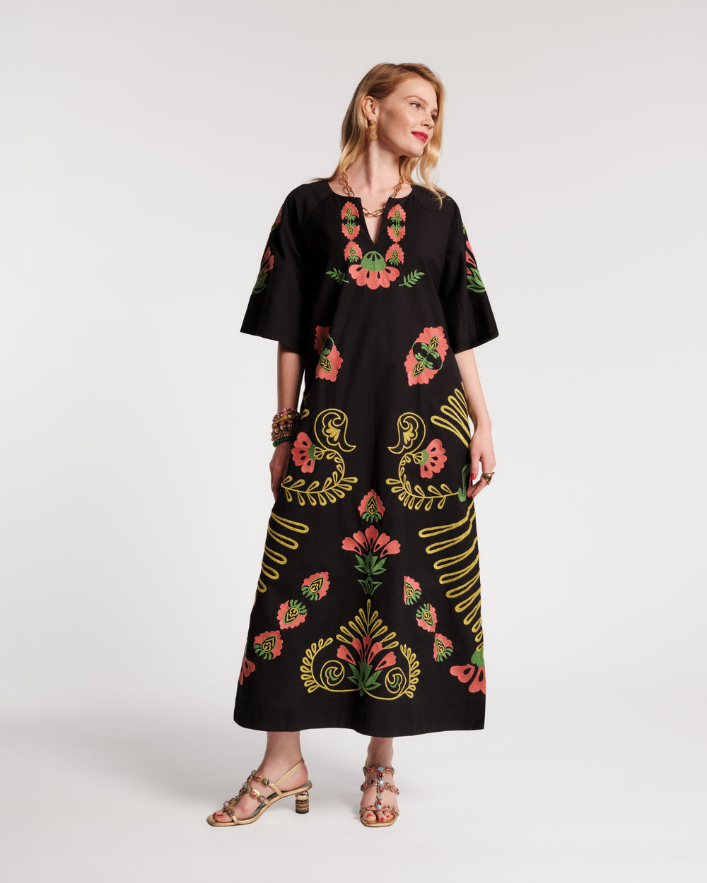 black caftan dress Helena Kaftan | Elegant Stunning black kaftan maxi dress Black Caftans mrs Roper Outfit