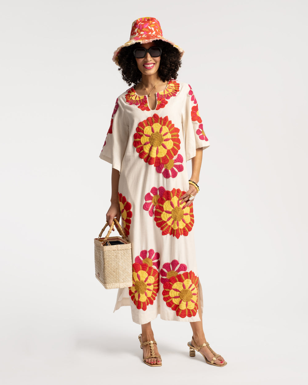 Delightful Caftan Sunrise Oyster Multi Dresses Frances Valentine