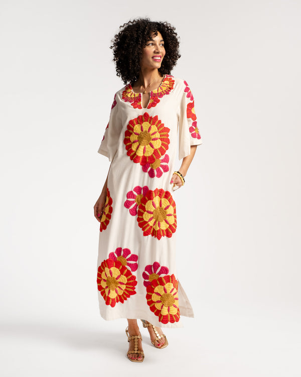 Delightful Caftan Sunrise Oyster Multi Dresses Frances Valentine