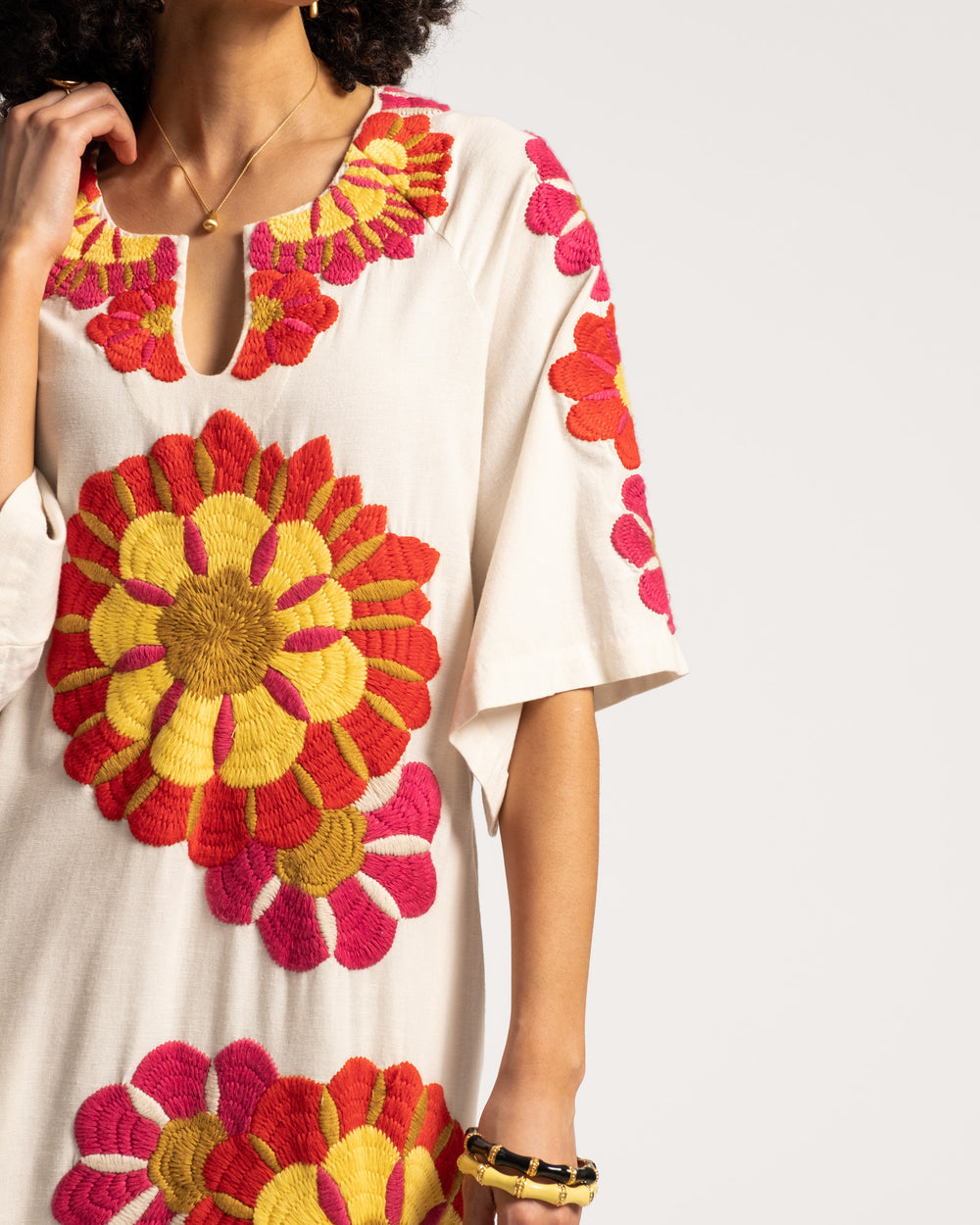 Delightful Caftan Sunrise Oyster Multi Dresses Frances Valentine