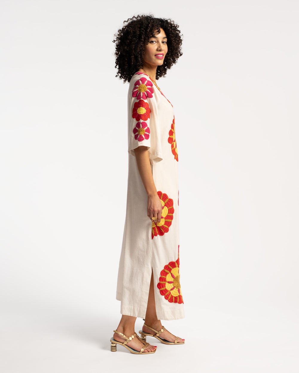 Delightful Caftan Sunrise Oyster Multi Dresses Frances Valentine