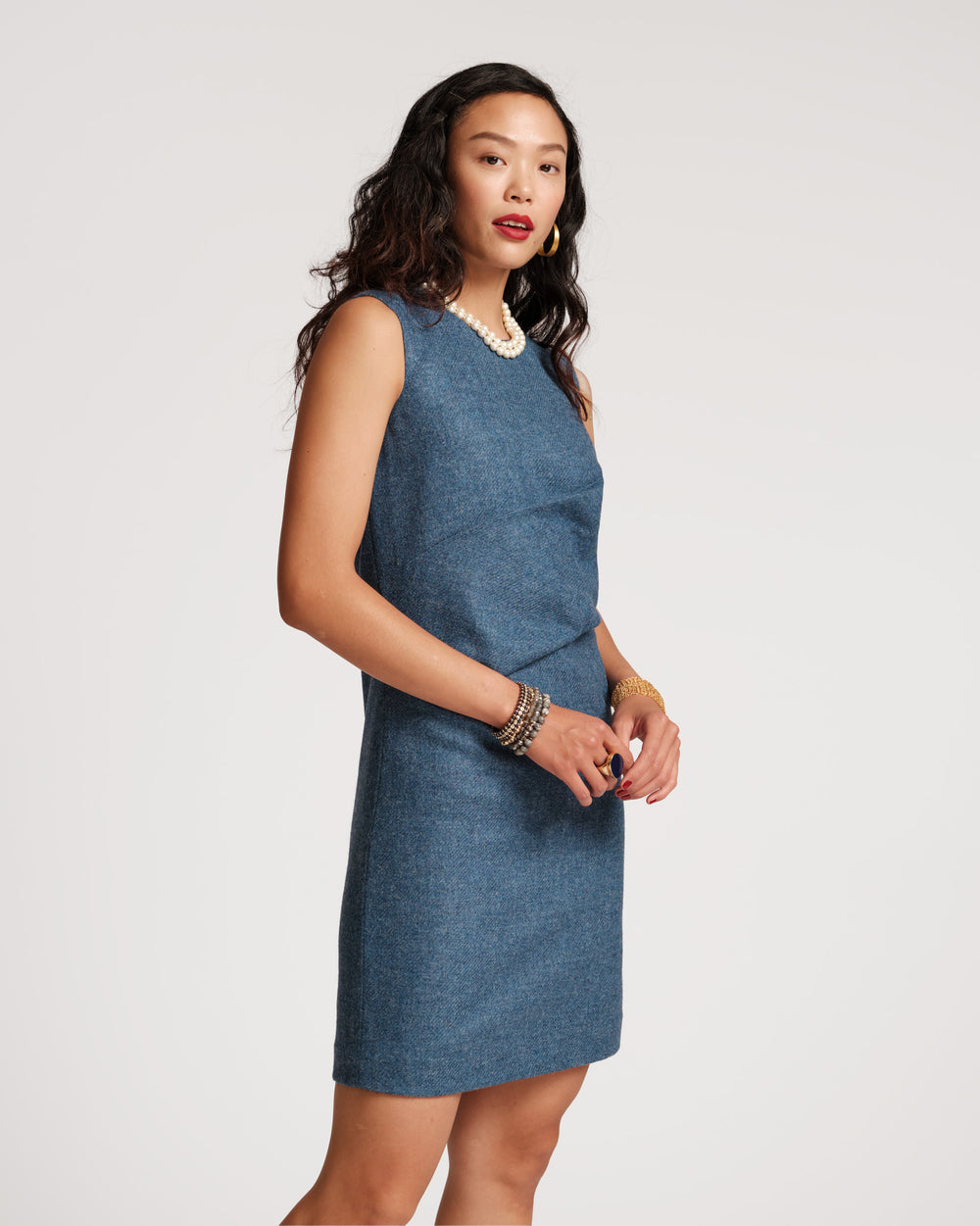 Callista Wool Twist Dress Light Blue Dresses Frances Valentine
