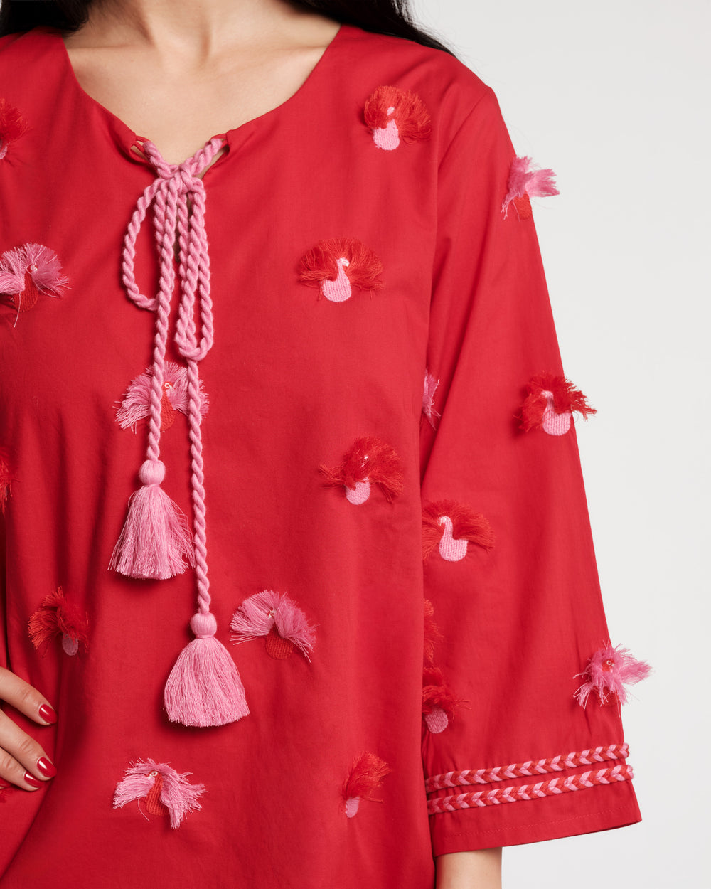 Capri Tunic - Peacock Red