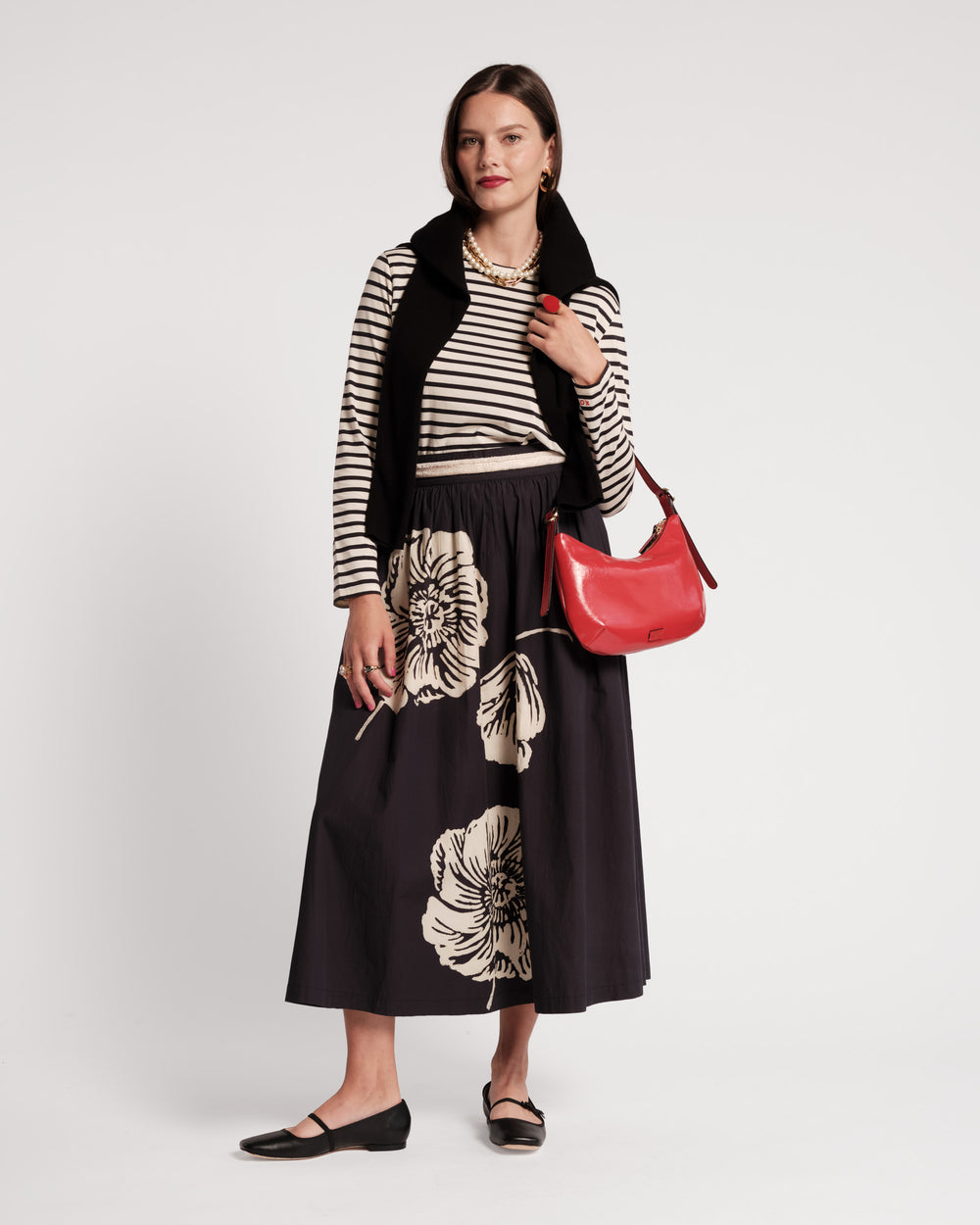 Phoebe Midi Skirt - Carefree Chrysanthemum Skirts Frances Valentine