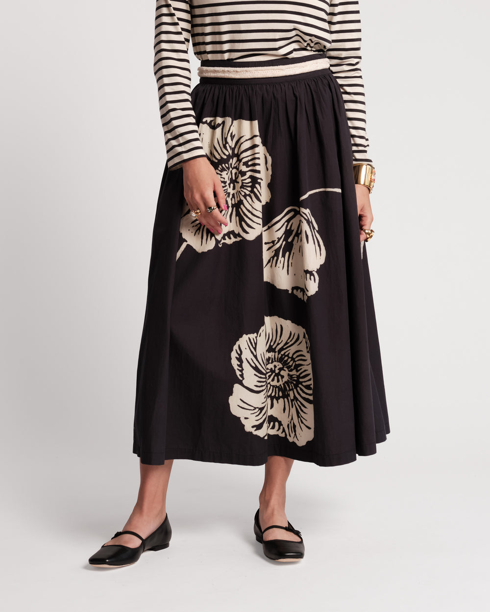 Phoebe Midi Skirt - Carefree Chrysanthemum Skirts Frances Valentine