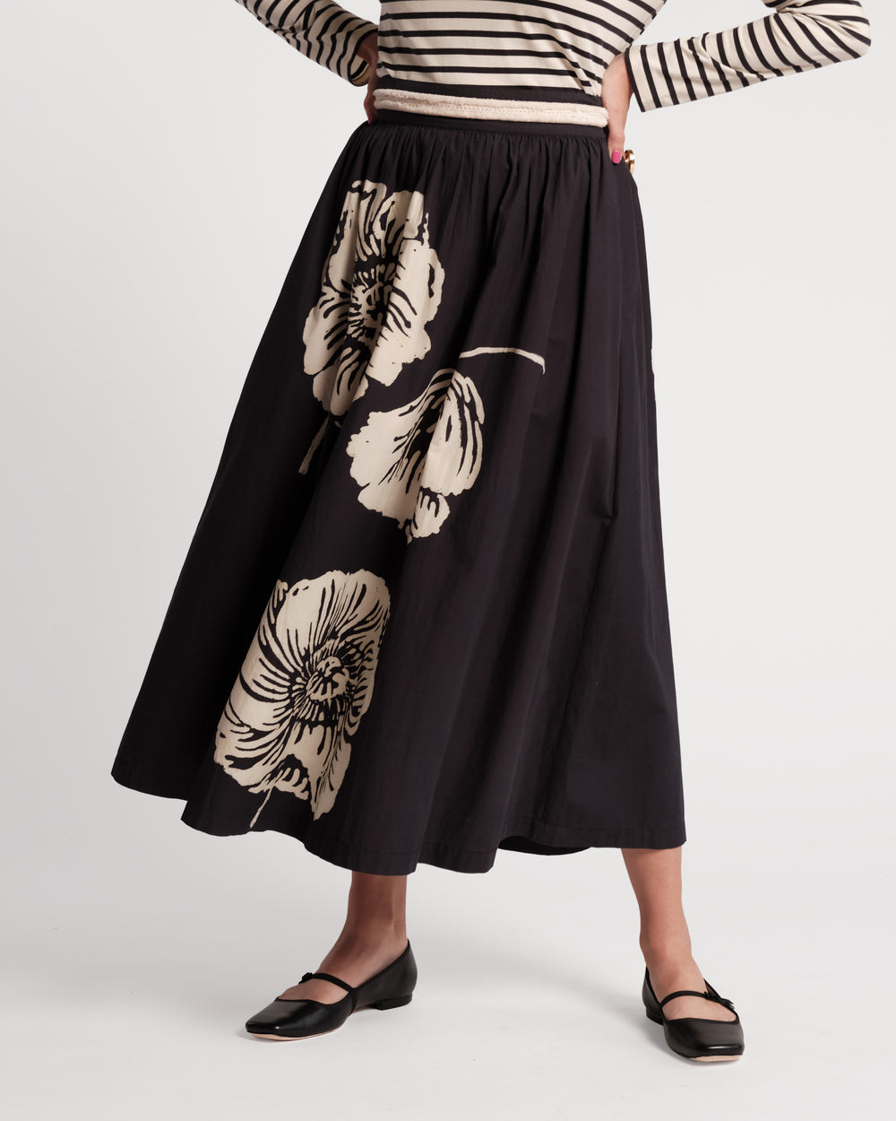 Phoebe Midi Skirt - Carefree Chrysanthemum Skirts Frances Valentine