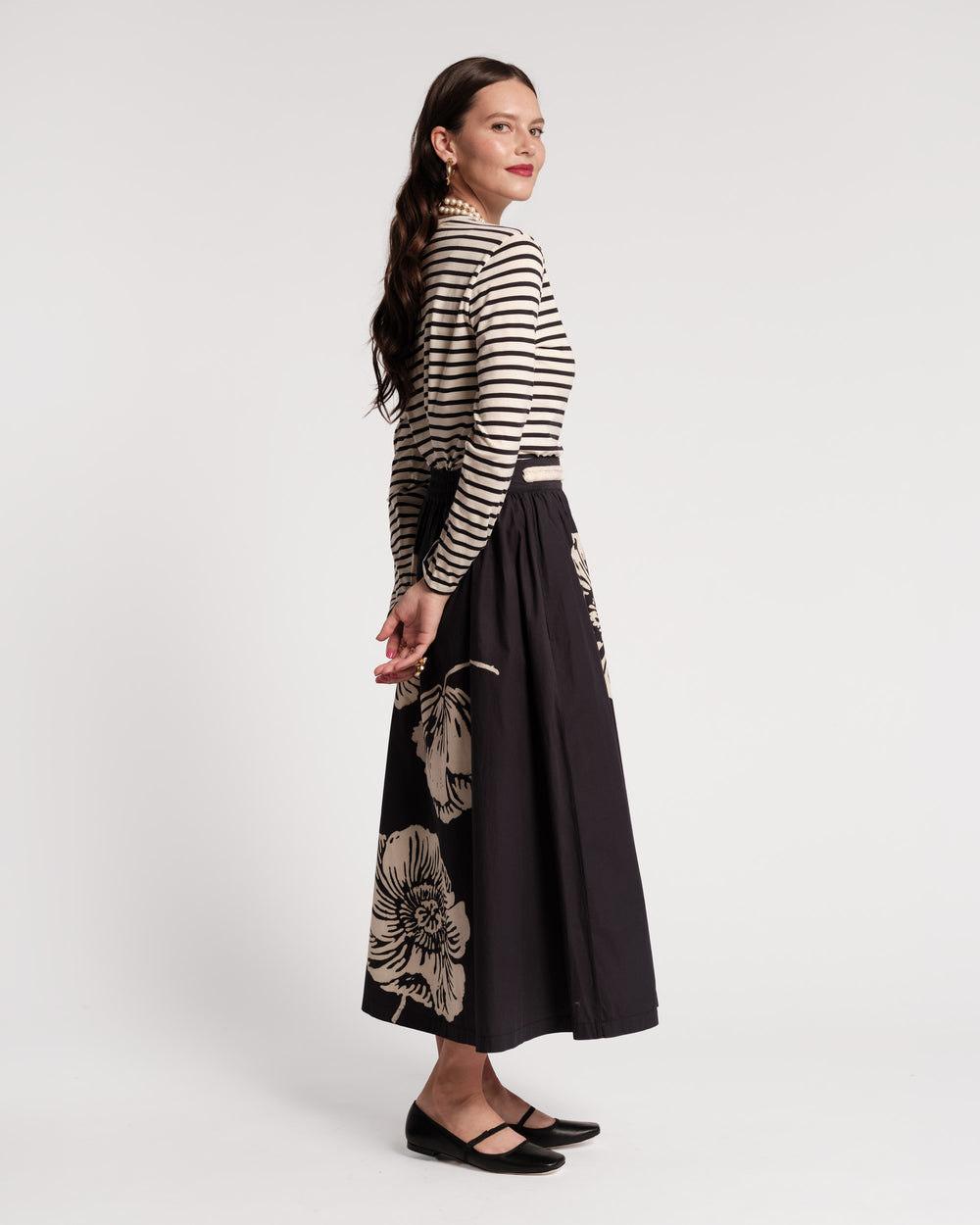 Phoebe Midi Skirt - Carefree Chrysanthemum Skirts Frances Valentine