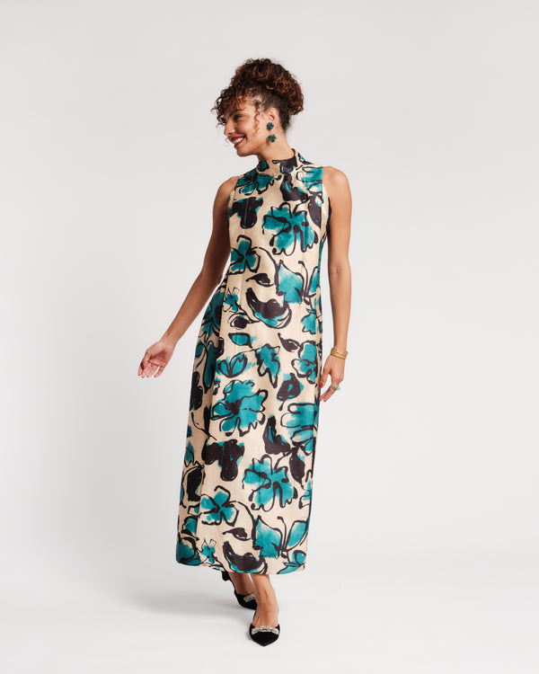 Carlyle Maxi Dress - Abstract Meadow Dresses Frances Valentine