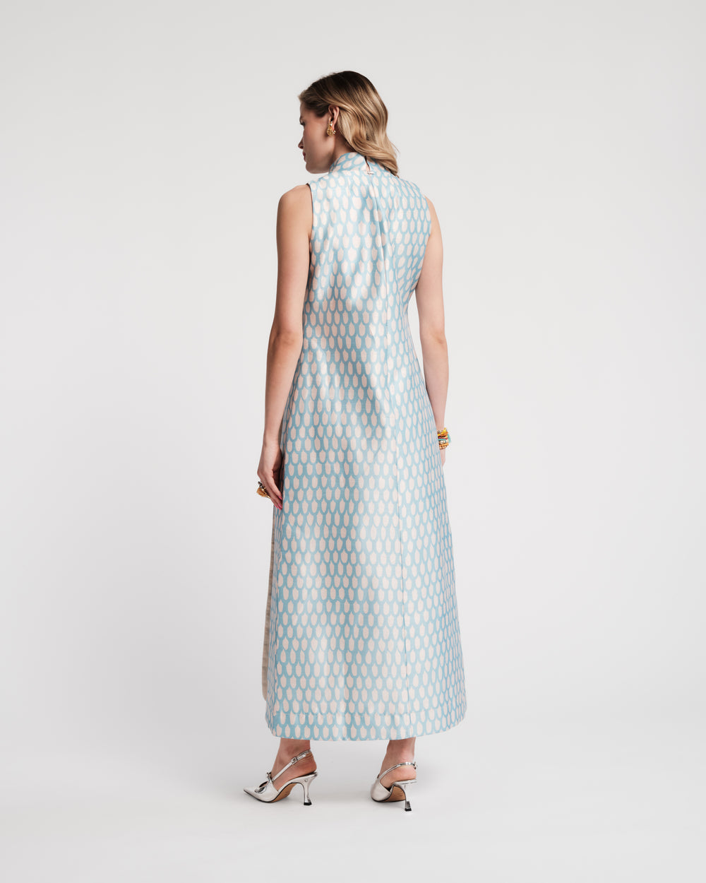 Carlyle Maxi Dress - Loop Print Air Blue Dresses Frances Valentine