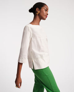 Carly Top Cotton Poplin White - Frances Valentine