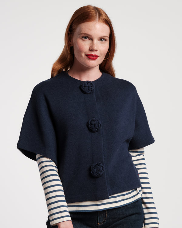 Carnegie Wool Shrug - Navy - Frances Valentine