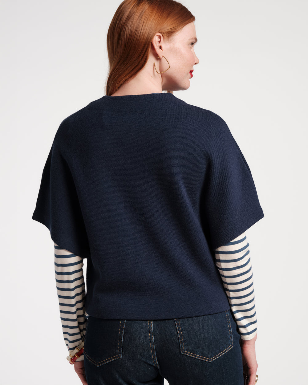 Carnegie Wool Shrug - Navy - Frances Valentine