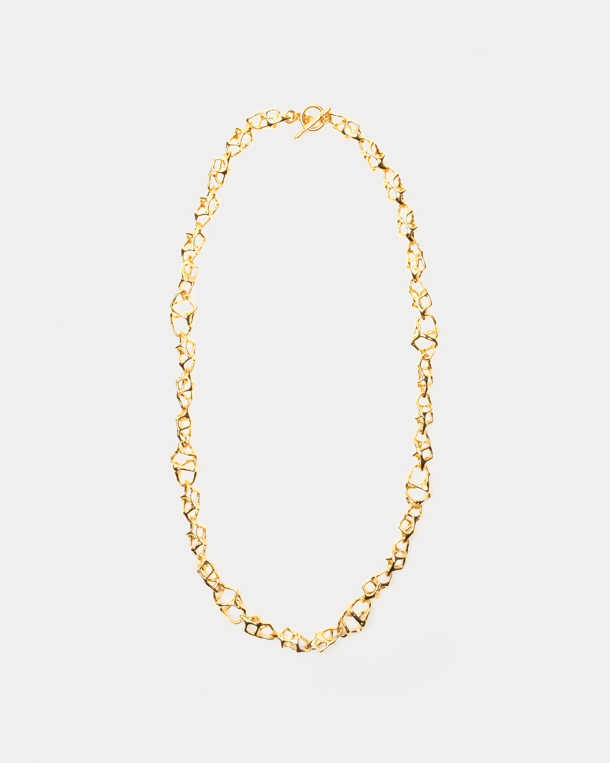 Open Cage Link Necklace Gold