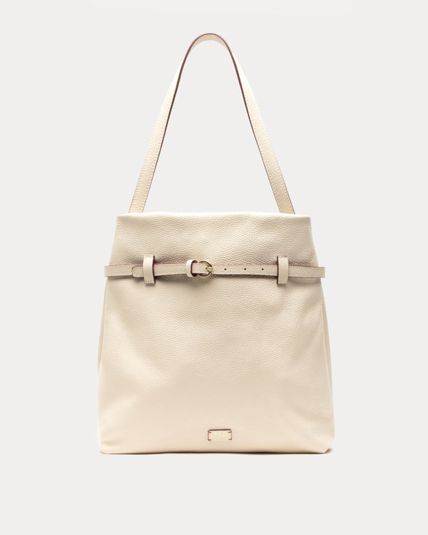 Charlie Shoulder Bag Tumbled Leather Leather Oyster OS Frances Valentine