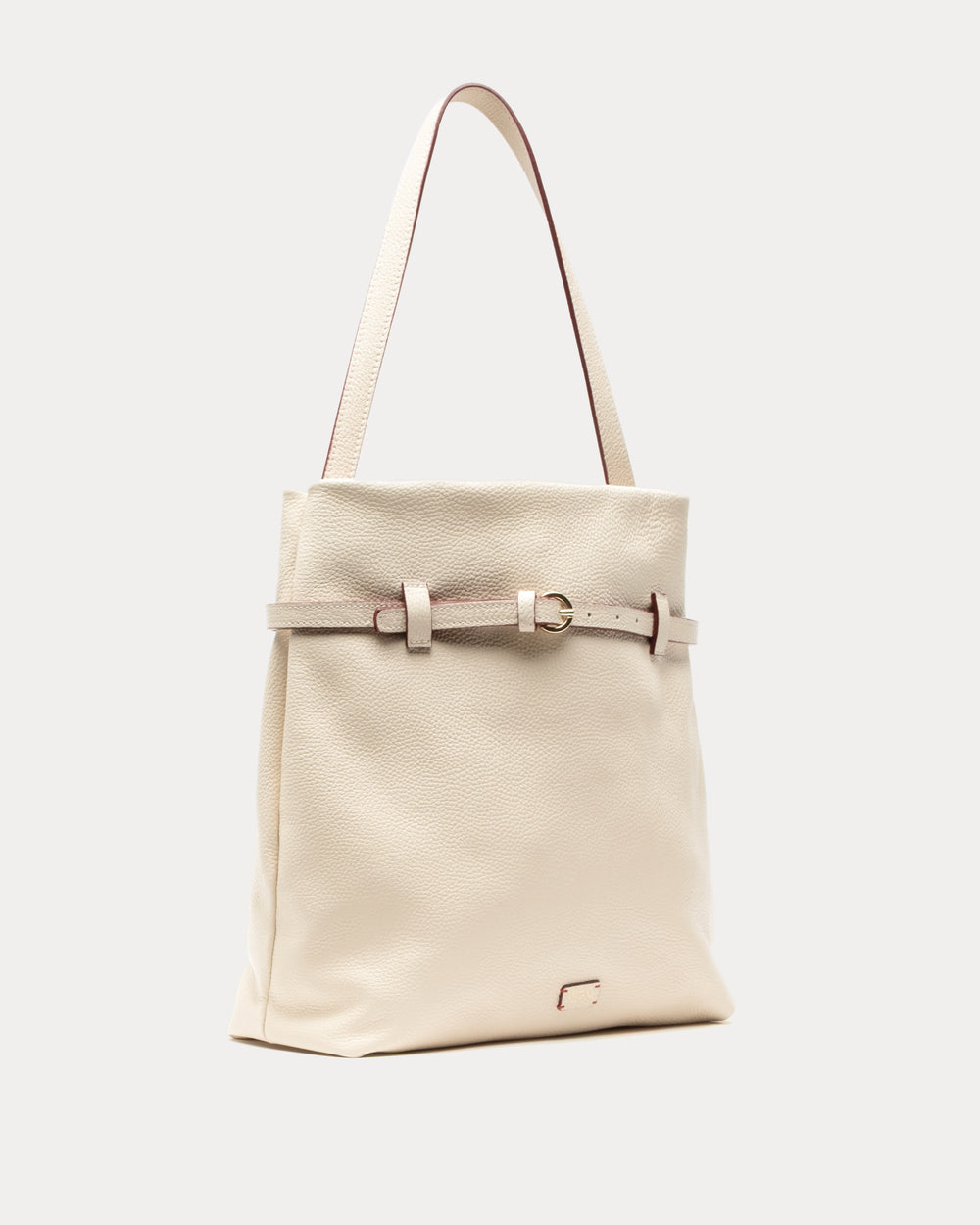 Charlie Shoulder Bag - Tumbled Leather Oyster Handbag Frances Valentine