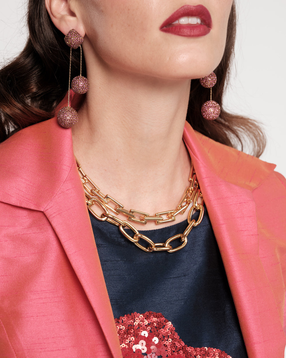 Taryn Earring - Fuchsia Earrings DEEPA GURNANI